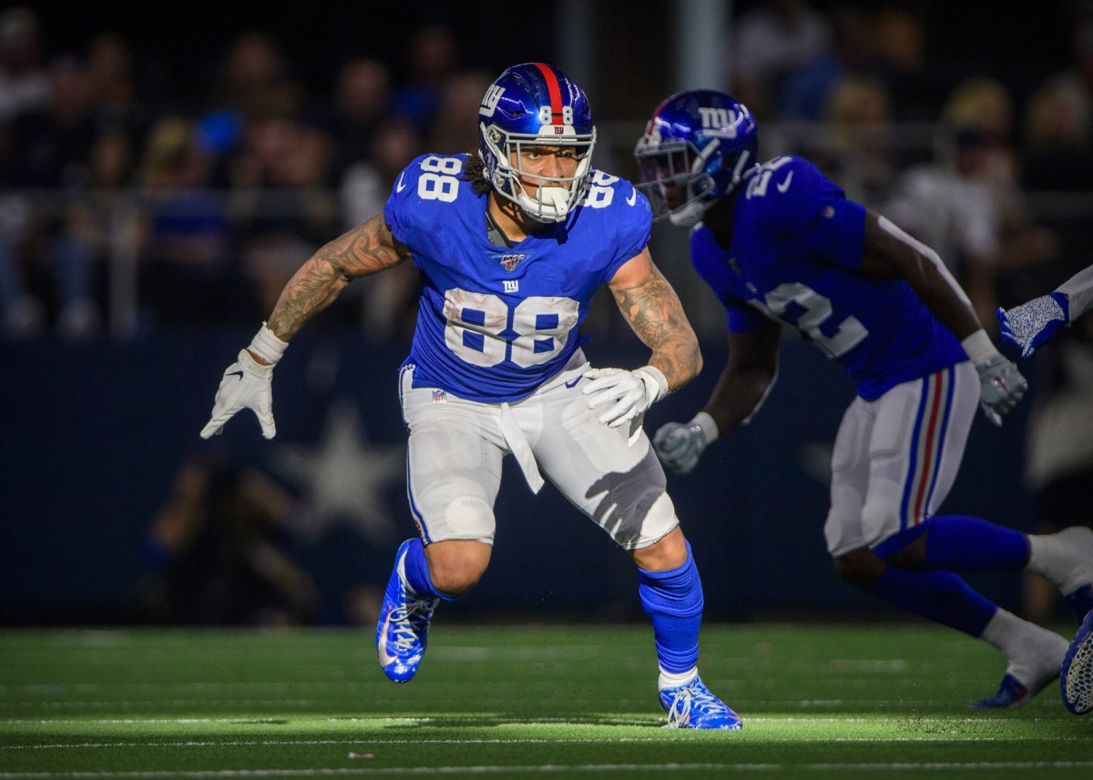New York Giants tight end Evan Engram (88) in action during the game between the Cowboys and the Giants at AT&T Stadium. Mandatory Credit: Jerome Miron-USA TODAY Sports